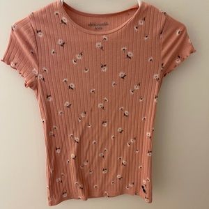 Abercrombie kids floral ruffle tee